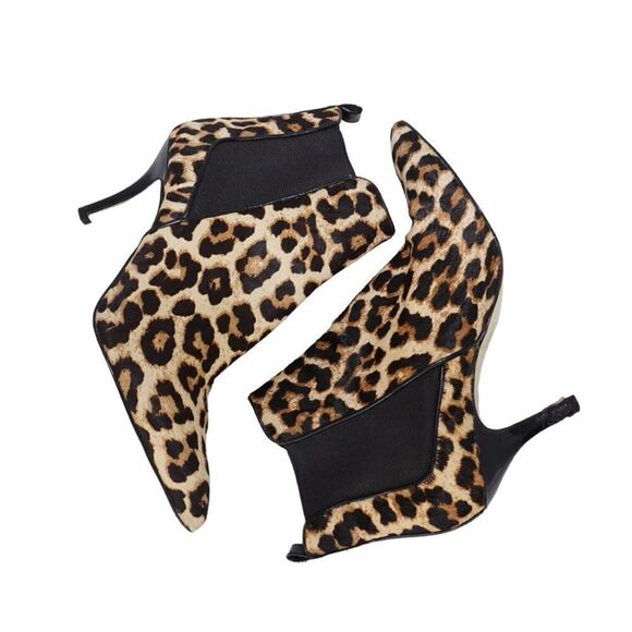 Michael Kors Asbury Cheetah Print Pointed Toe Heeled Ankle Booties, Size 7.5 - Picture 1 of 12